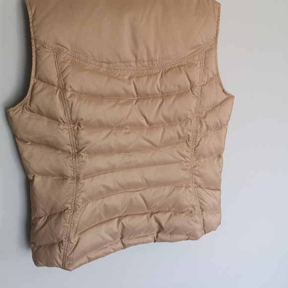 Eddie Bauer Original Quilted Goose Down Puffer Vest Fur Trim Gold Womens… - Picture 5 of 16